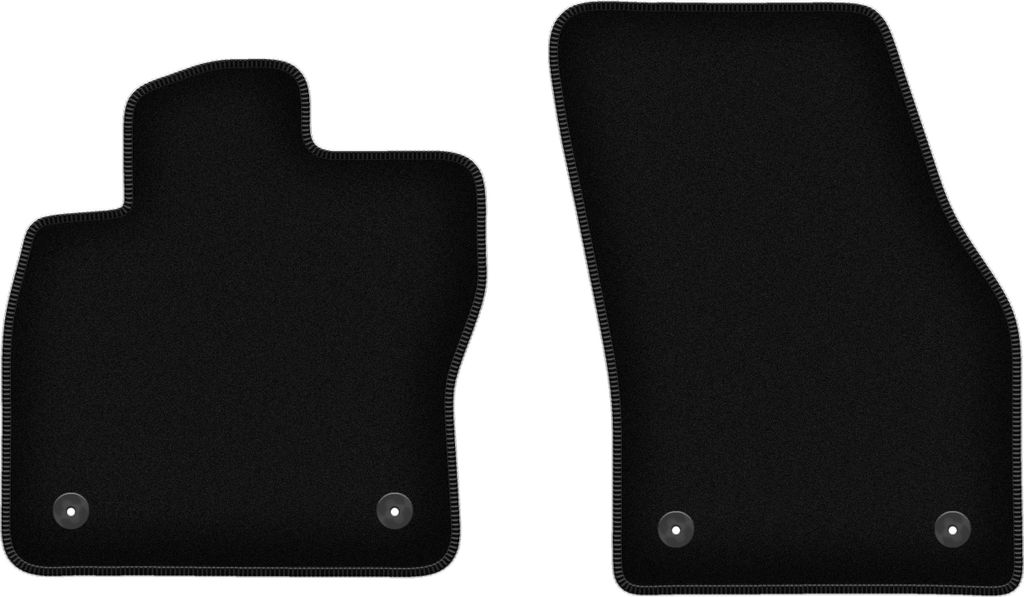 Wielganizator Velours-Autoteppiche vorne – passend für Seat Tarraco (7 Personen, Bj. 2018-) – schwarz, passgenau, mit Befestigungen set 2 Stk.