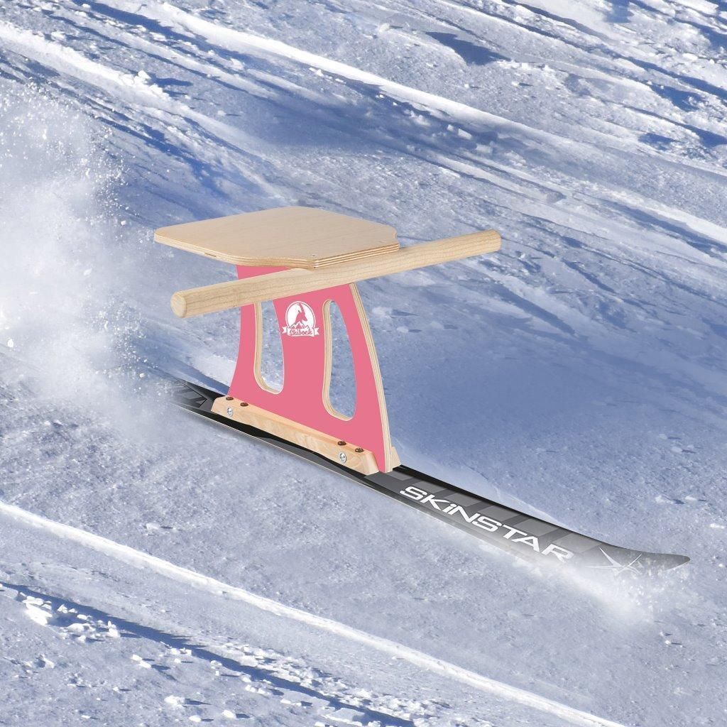 Race SkiBock Slittino Da Sci E Neve Verde – Made In Germany, Con Sci Carving, Altezza Seduta 27,5 Cm