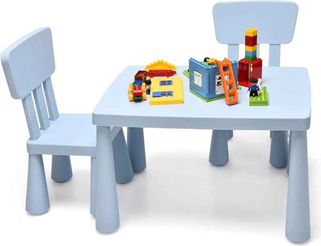 Tavolino per Bambini con 2 Sedie Blu: Regalo Sicuro per i Nipotini