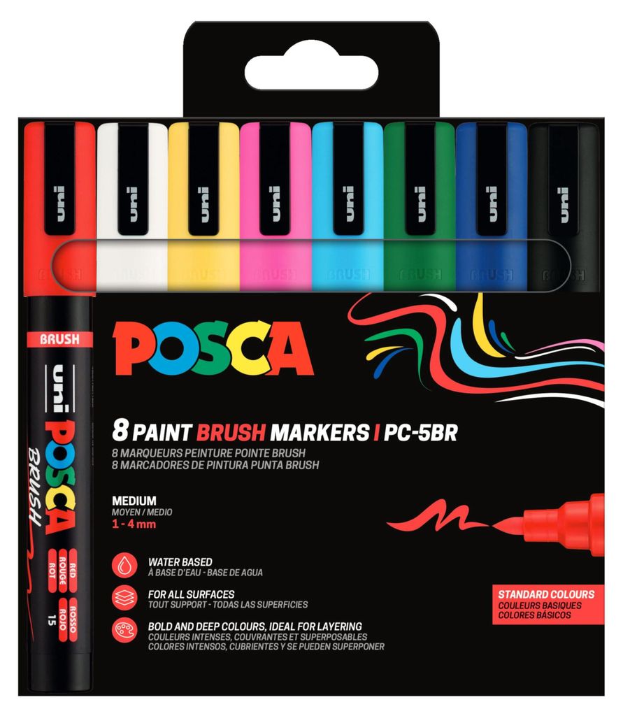 Posca 184058 POSCA Marker UNI  PC-5BR 8er Set Grundf. Immagine del prodotto 