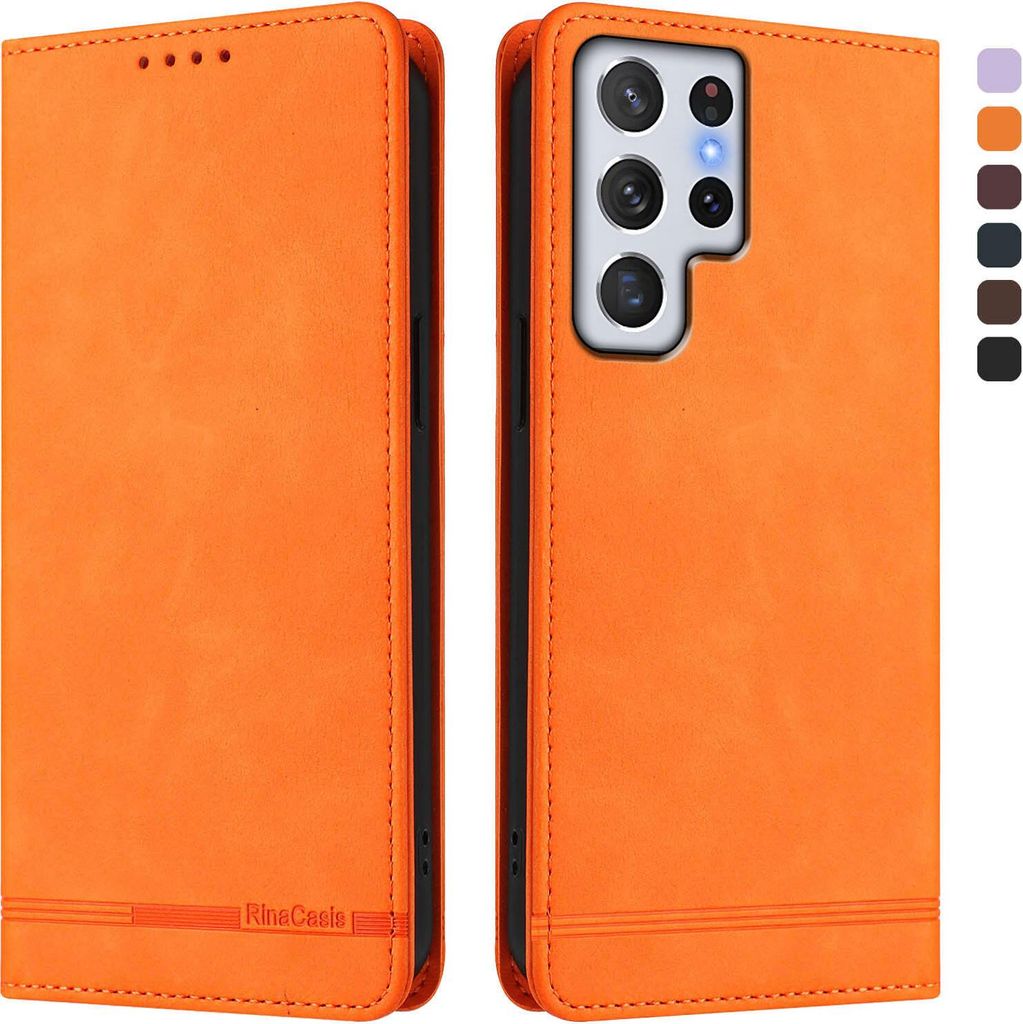 Hülle für Samsung Galaxy S22 Ultra 5G, Retro Kunstleder Produktbild 