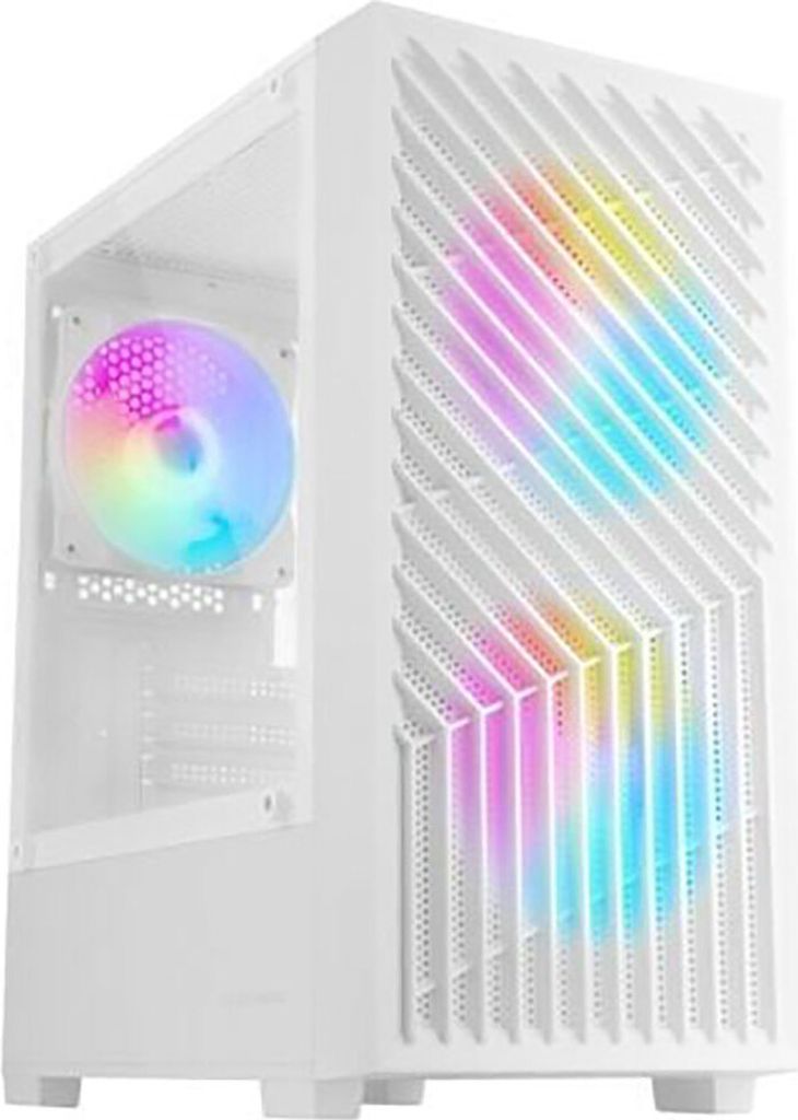 Mars Gaming MC-VORTEXW, Mini Tower, PC, Weiß, micro ATX, Mini-ITX, Netz, SGCC, Gehärtetes Glas, Gaming