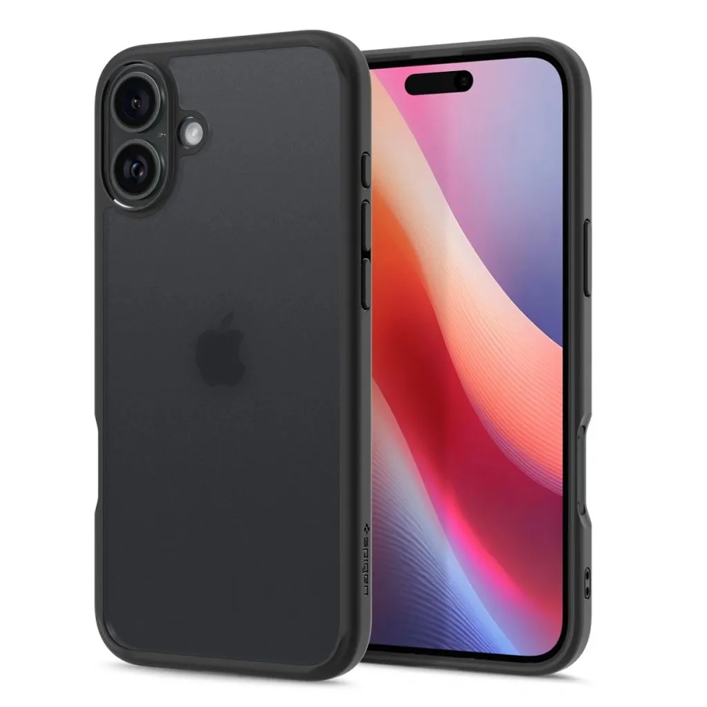 Coque de Protection iPhone 16 Noir Givré Spigen Ultra Hybrid Antidérapante