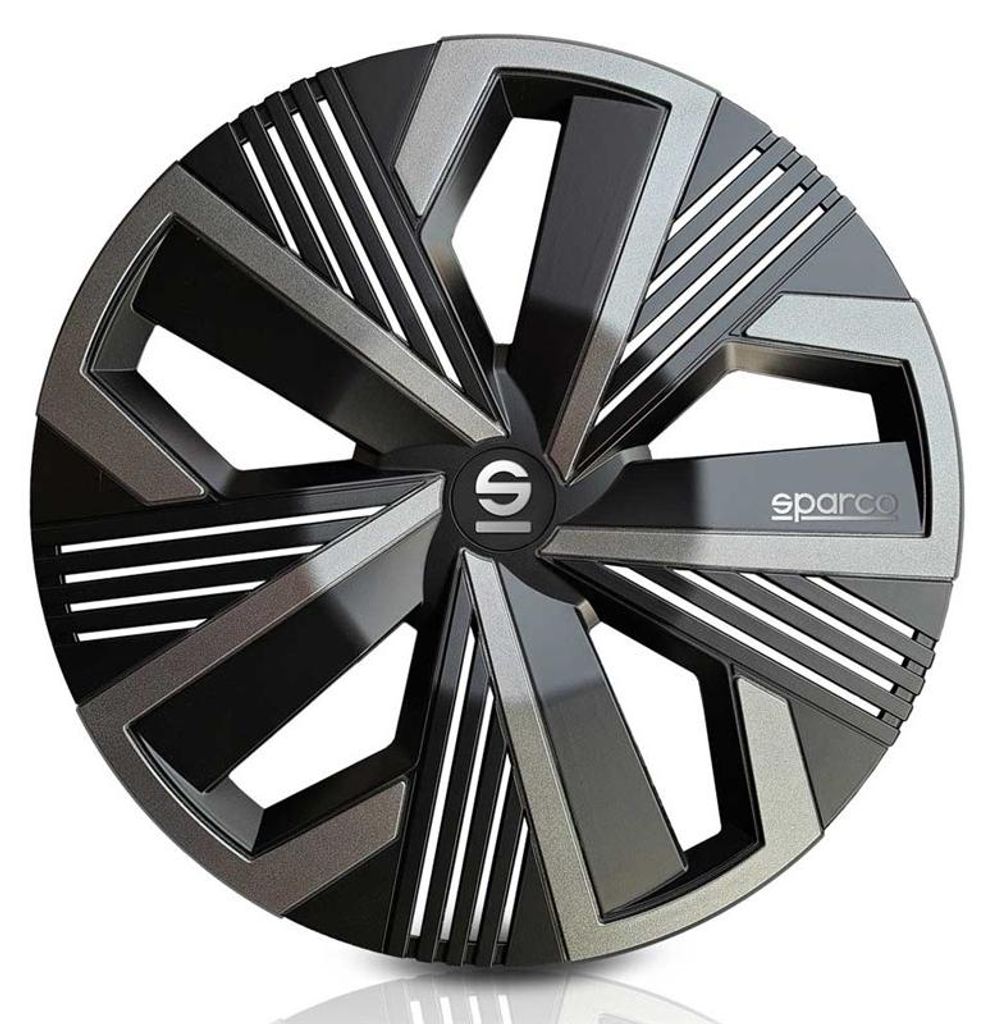 15" Zoll Radkappen Schwarz Grau Radzierblenden Radblenden SPC1522BKGR SPARCO