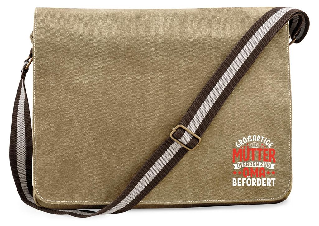 Huuraa Umhängetasche Großartige Mütter werden zur Oma befördert 14 Liter Sahara Canvas Laptoptasche Geschenkidee