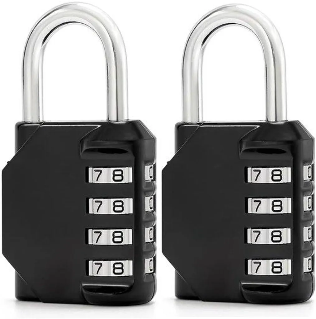Serrure à combinaison 4 chiffres en acier noir robuste et étanche