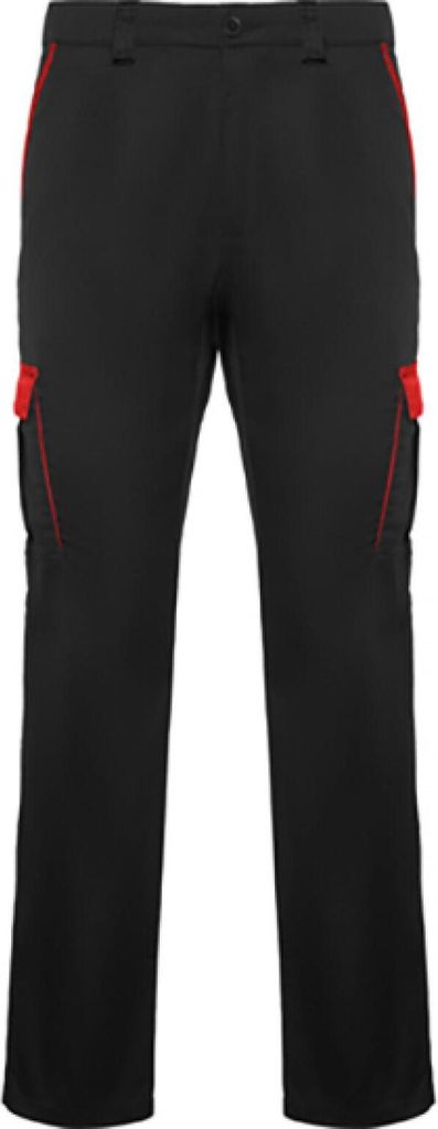 Roly Workwear PA8408 | Trousers Trooper 38 bis 60 - Farbe: Black 02/Red 60 - Größe: 50
