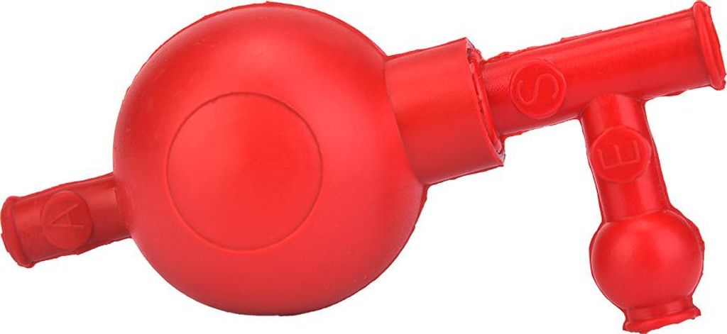Labor-Gummi-Saugkolben, sicherer Druck, quantitativer Pipettenfüller mit 3 Ventilen (rot)