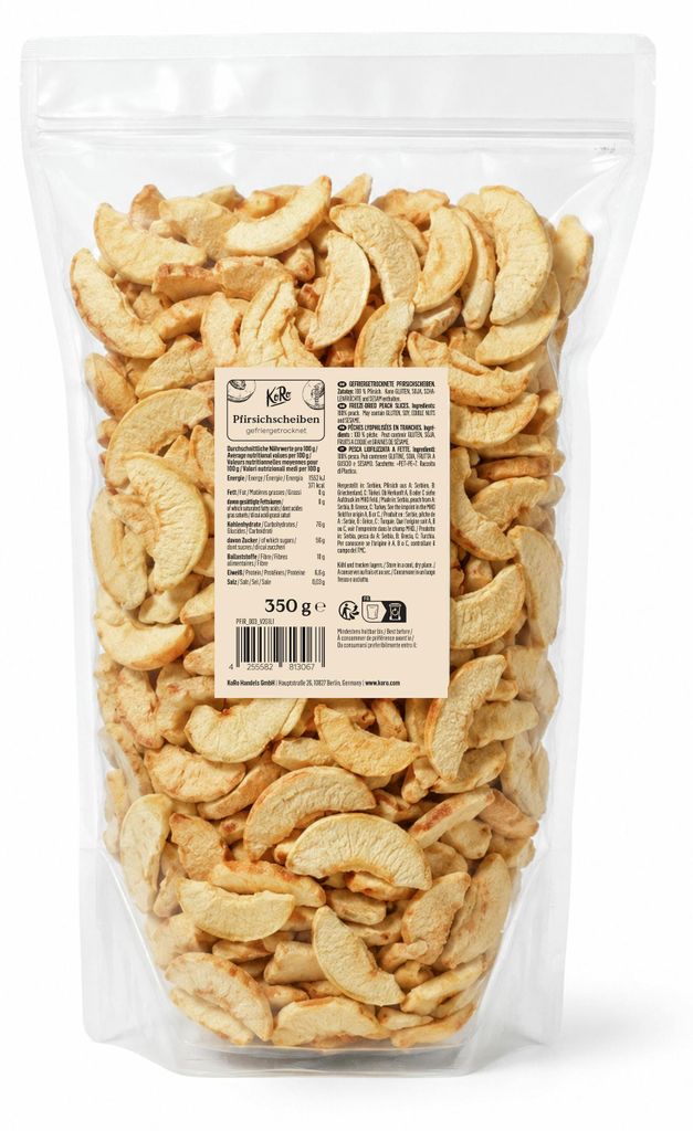 KoRo I Gefriergetrocknete Pfirsichscheiben 350 g Produktbild 
