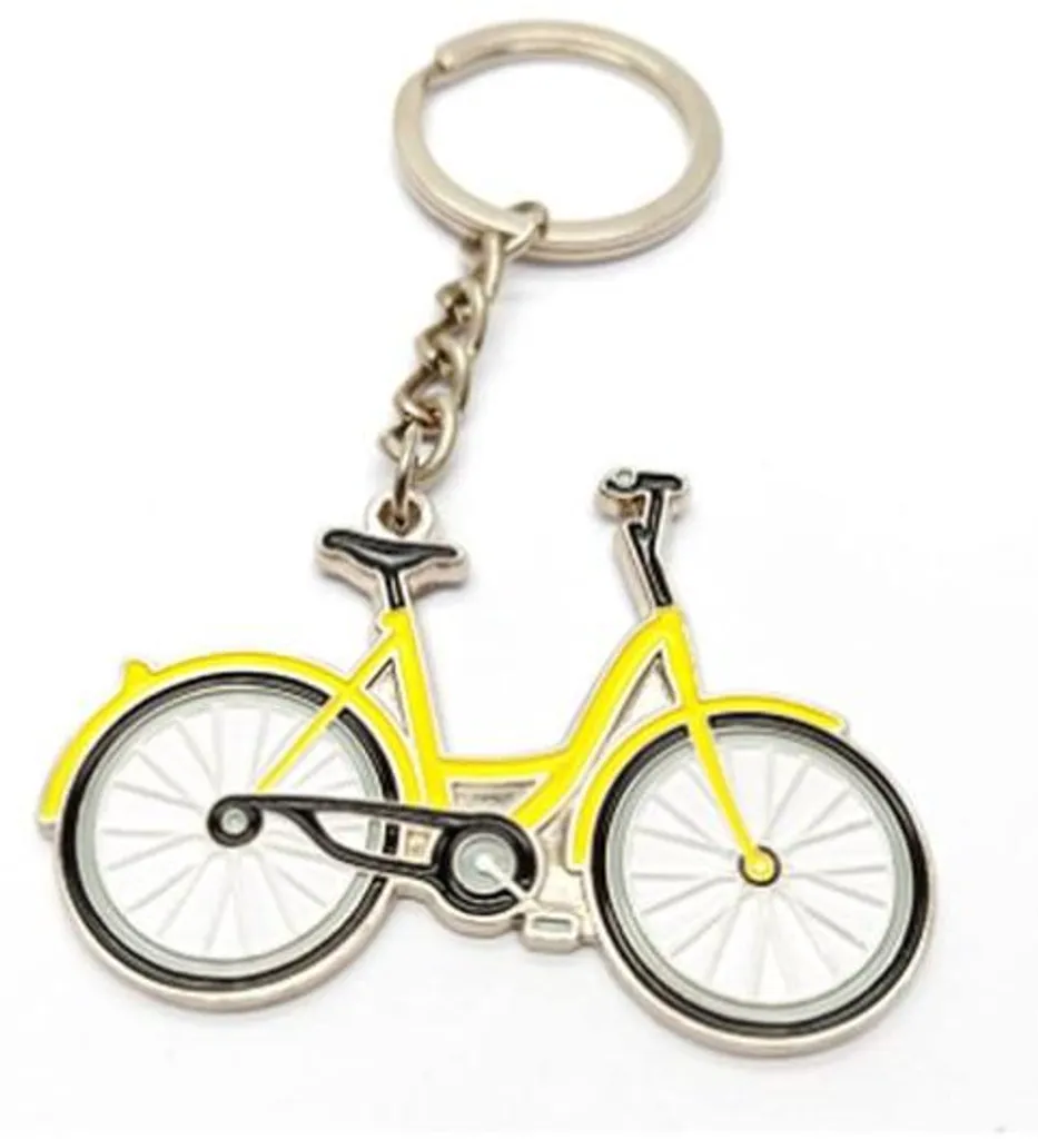 Porte-clés pour antivol vélo et voiture en métal robuste et jaune