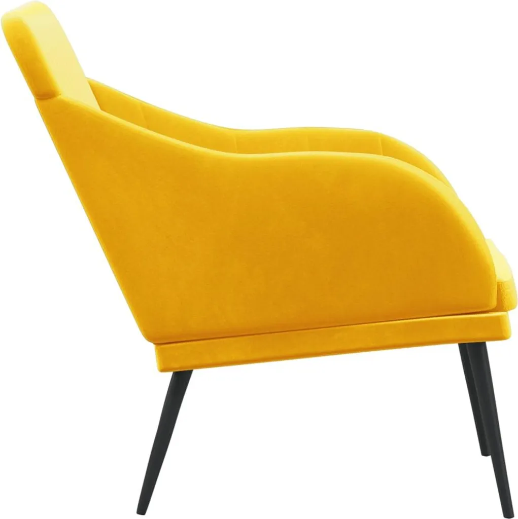 Banquette 2 places en velours jaune - Mobilier design chic 110 cm - 4