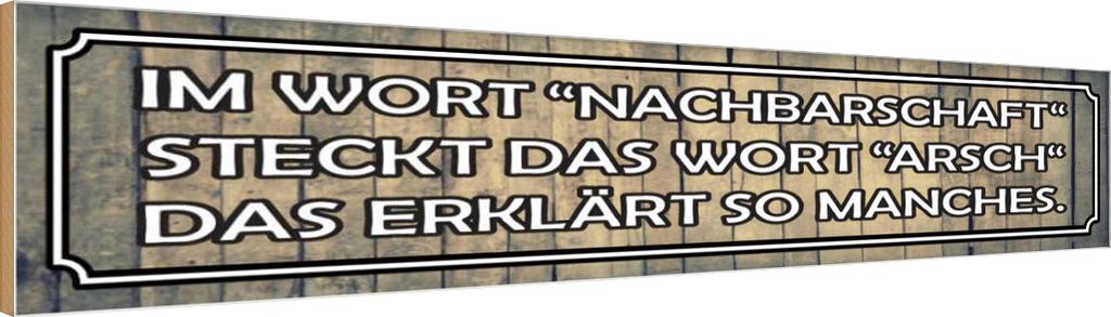 vianmo Holzschild 10x46 cm im Wort Nachbarschaft Arsch Dekoration