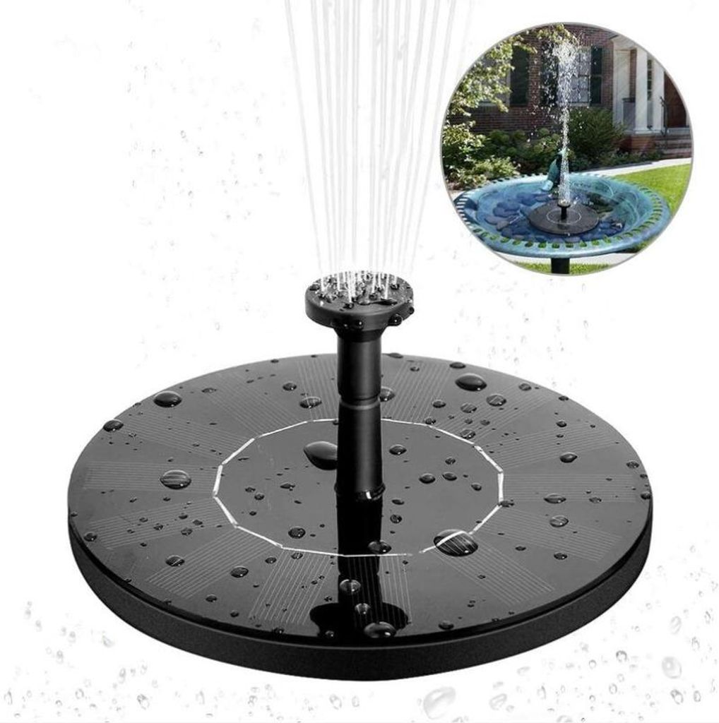 Solarbrunnen – Solarwasserpumpe 1,4 W, monokristallin, schwimmend, für Garten, Vogelbad, Teich, 1 Stück