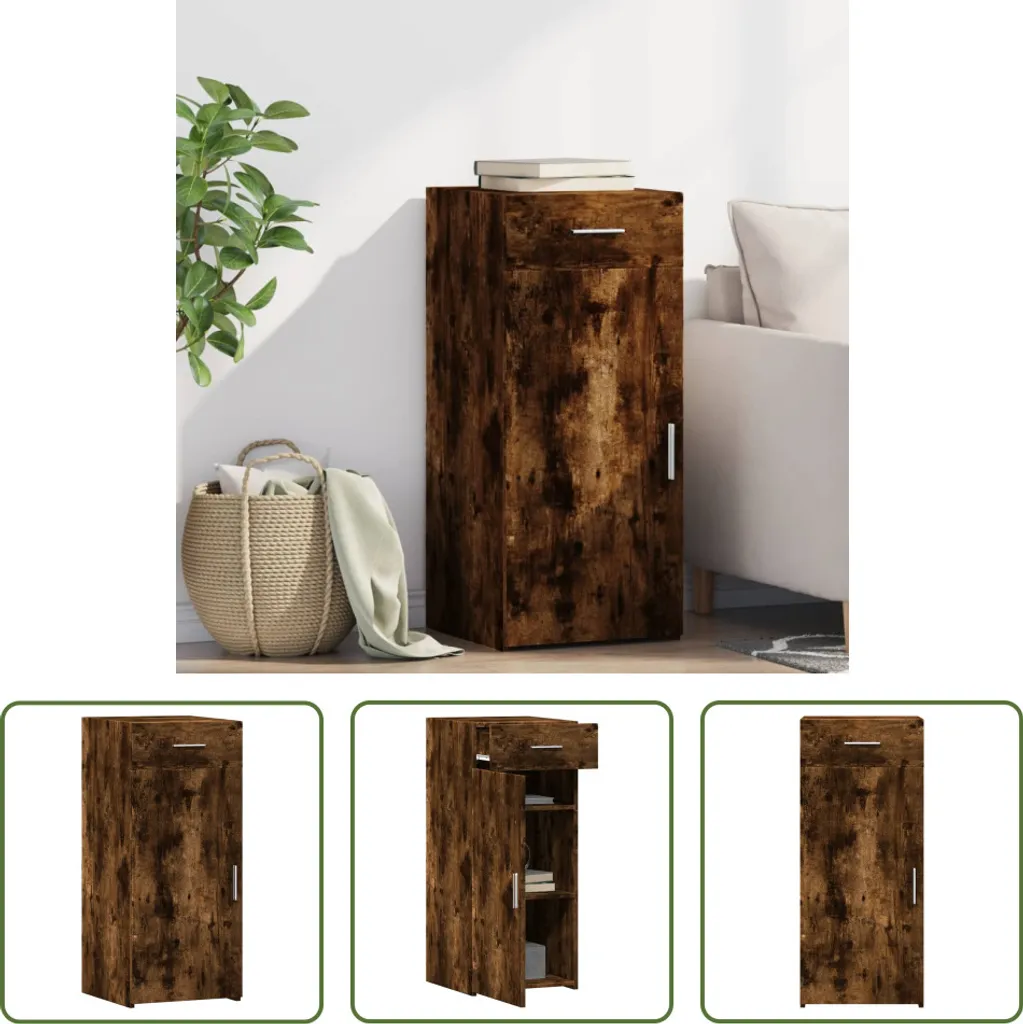 Credenza Rovere Fumé 40x42,5x93 cm | Mobiletto Salvaspazio Legno