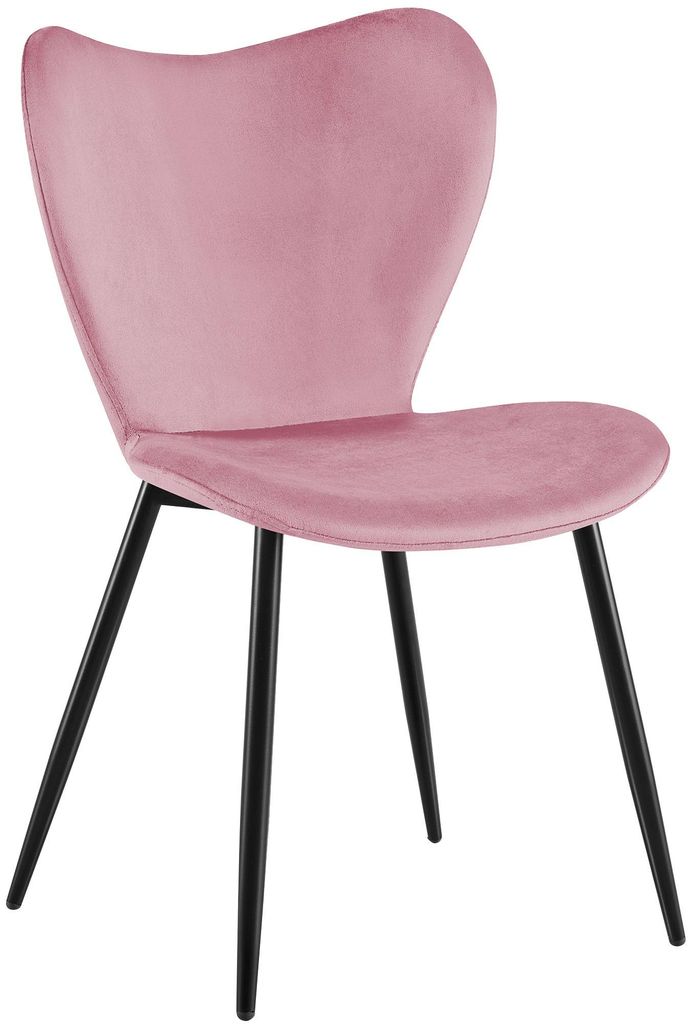CLP Esszimmerstuhl Maika gepolstert mit Samt- oder Stoffbezug belastbar bis 150 kg rosa Material Samt