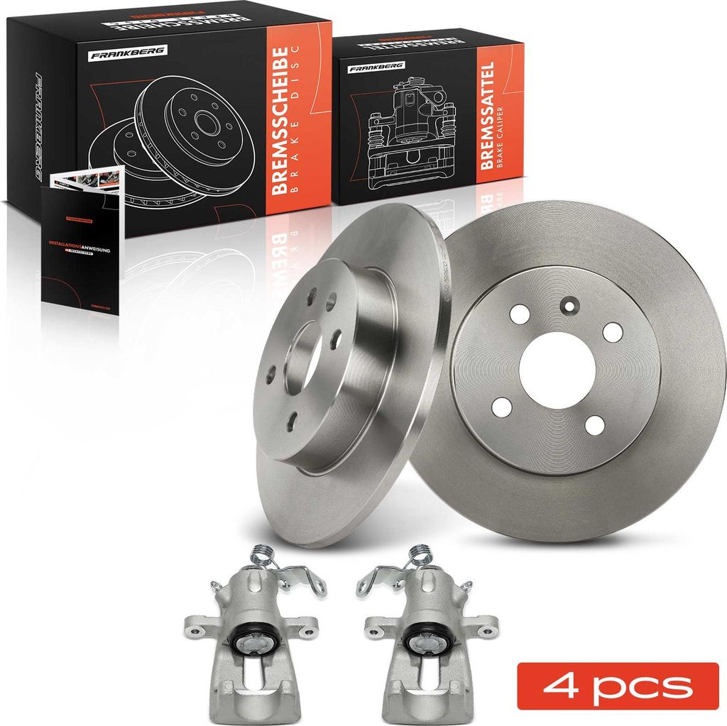 Frankberg 2x Bremssattel+2x Bremsscheiben Hinten für Opel Astra A04 Meriva Combo