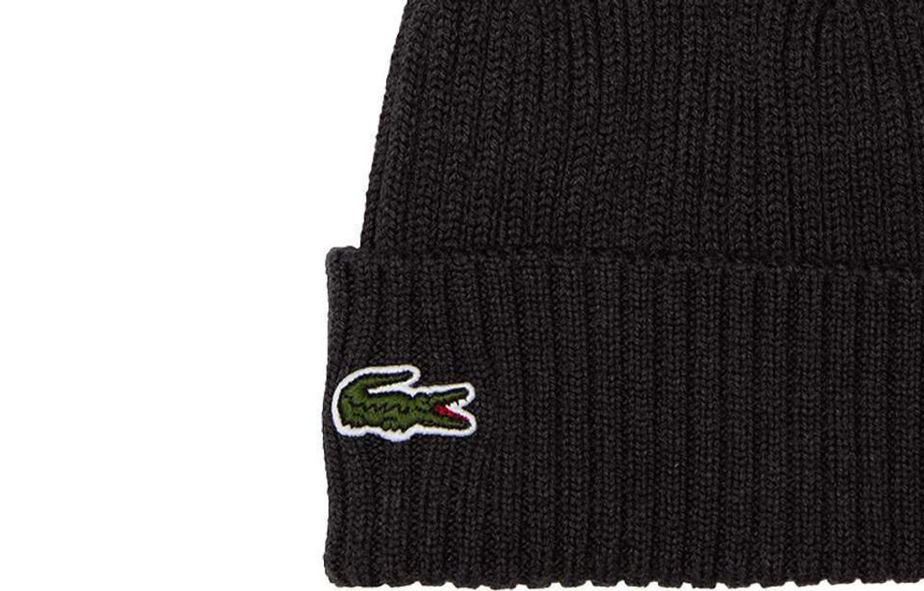 Lacoste - Lacoste Uni-Mütze grau, gerippte Wolle Produktbild 6