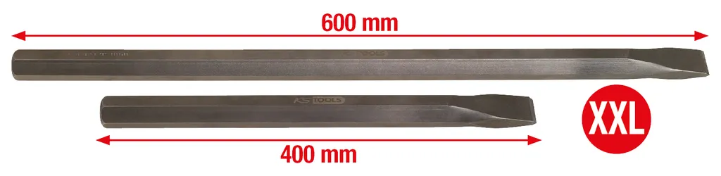 KS TOOLS 450.0025 Jeu de 2 burins plats pour poids lourds 400-600mm