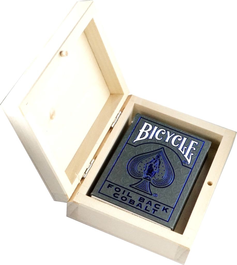 Spielkarten BICYCLE METALLUXE BLUE 1 TALIA in Holzkiste
