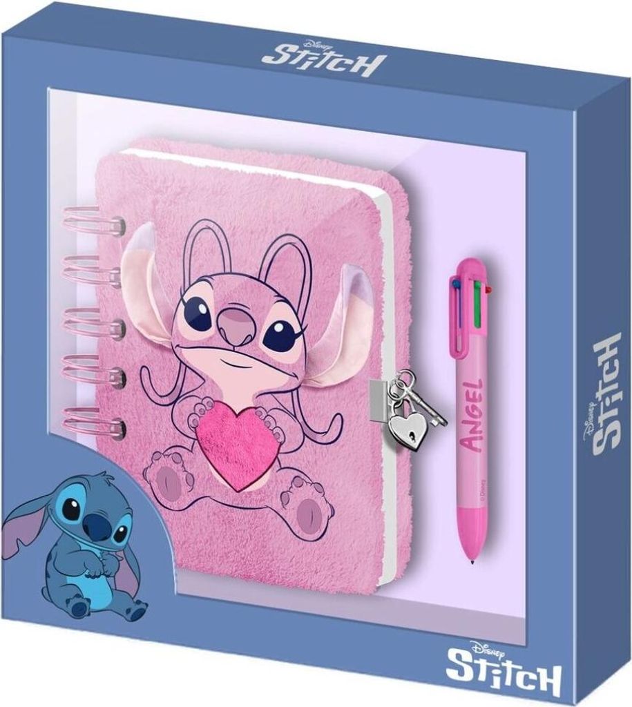 Disney Stitch Disney Angel Heart Plü sch-Tagebuch mit Stift