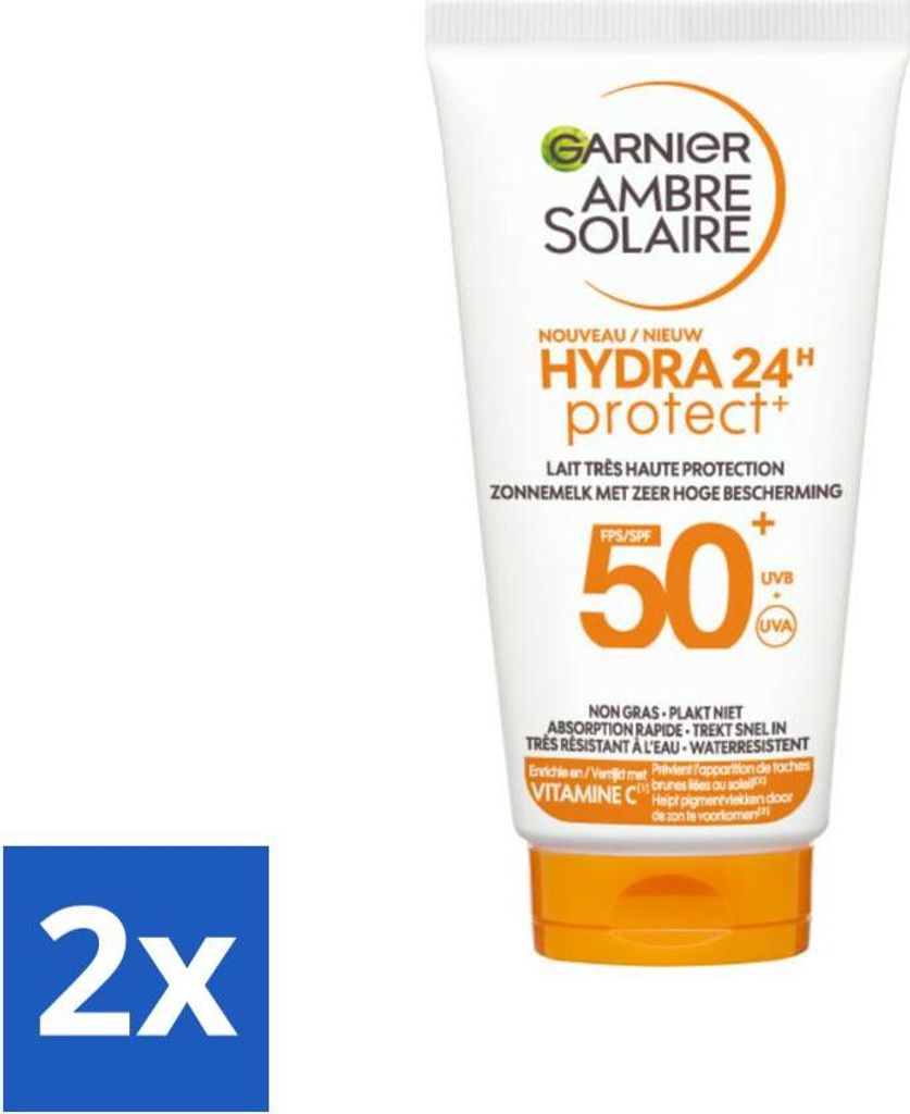 Garnier - Ambre Solaire - Sonnenschutzmittel - Hydra 24H Protect - LSF 50+ - Reisegröße - 50 ml - Vorteilspack - 2 Stücke