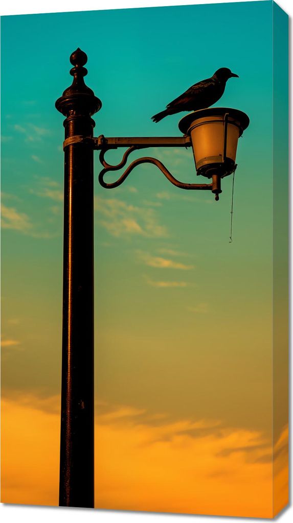 Bild 50x90cm Sonnenuntergang am Leuchtturm