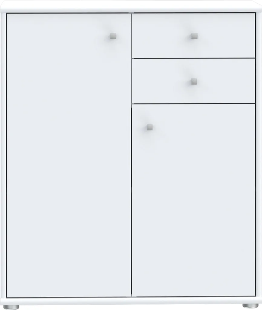 Petit buffet de rangement blanc TEMPRA 2 pour salon et chambre - 86cm