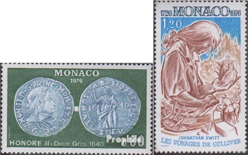 Briefmarken Monaco 1976 Mi 1241,1243 (kompl.Ausg.) Produktbild 