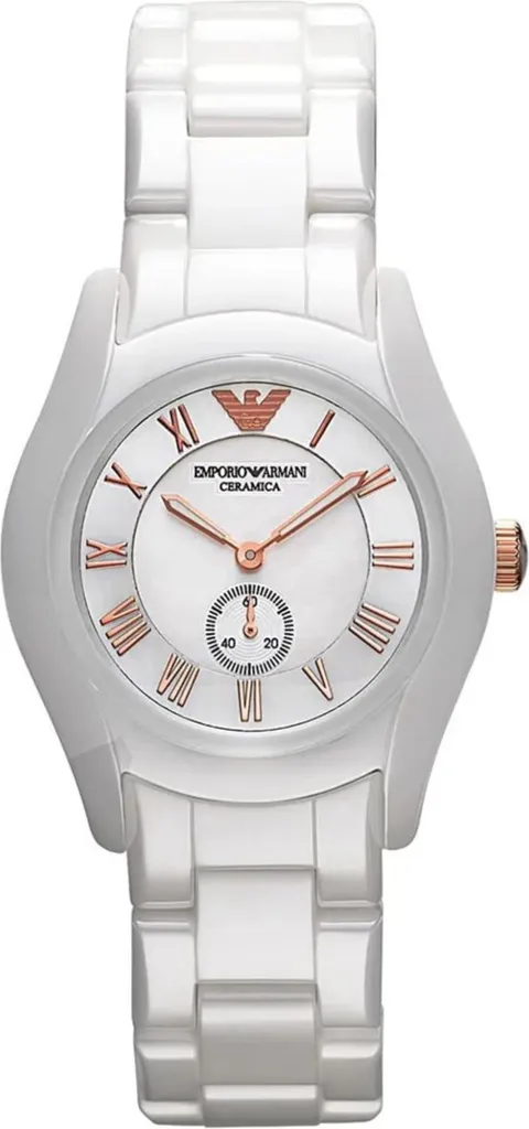 Montre blanche Armani AR1418 pour mariage et événements de prestige homme