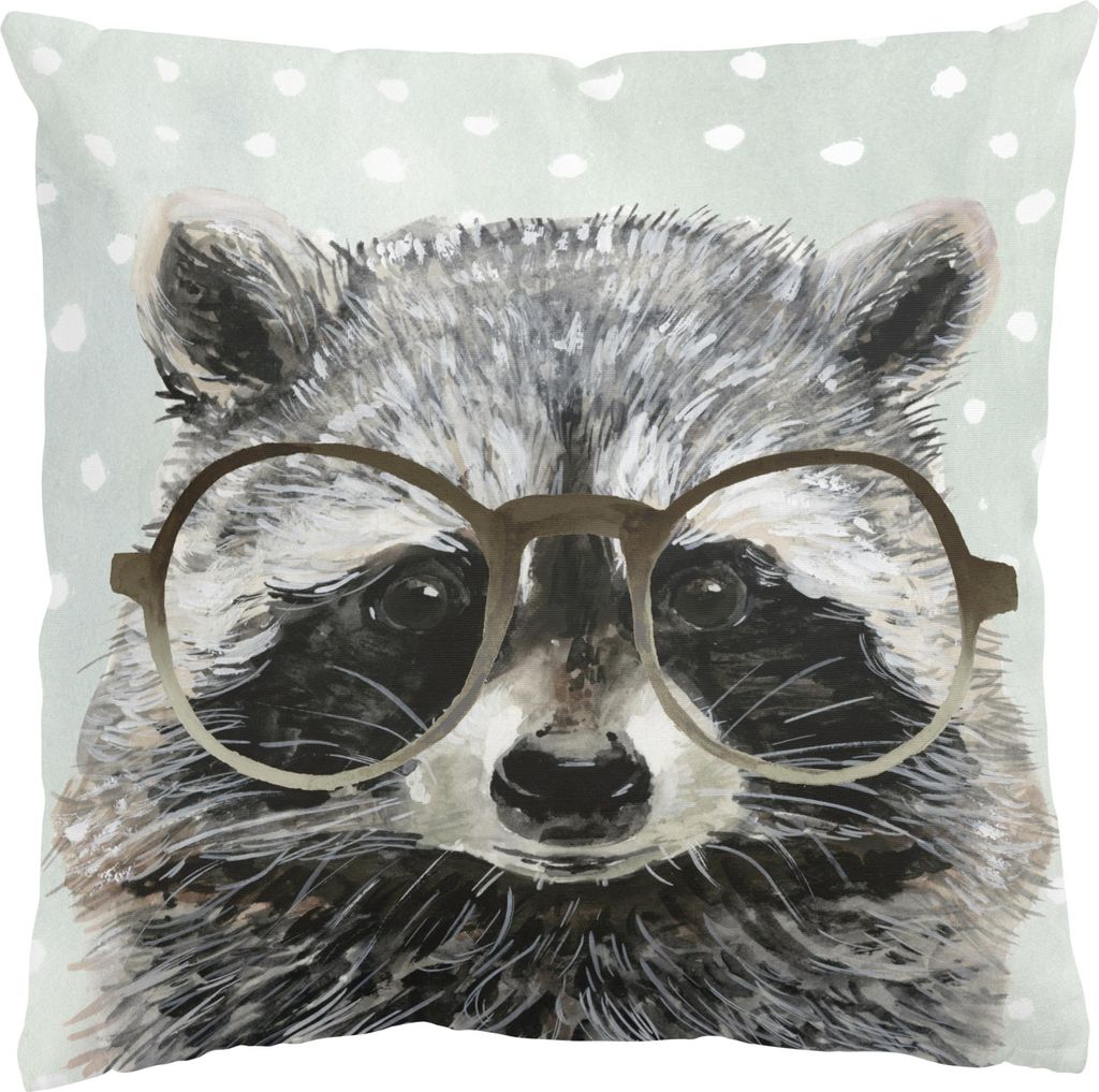 Dekokissen Tiere drinnen / Indoor Zierkissen Samt waschbar Design grau Illustration Sofakissen mit Füllung