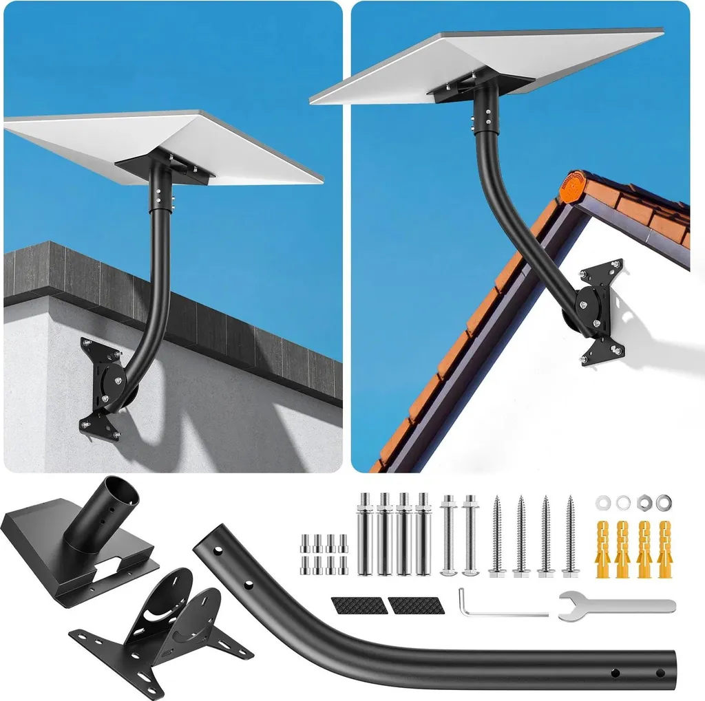 Bras de support mural réglable en inox durable noir mat série Pro