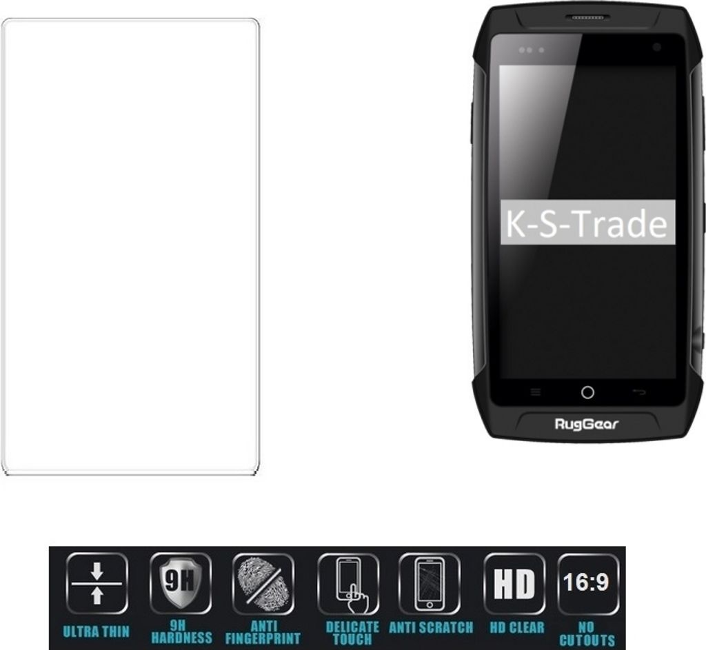 K-S-Trade Displayschutzglas kompatibel mit Ruggear RG730 Hartglas Schutzfolie Glasfolie 16:9 Format, bedeckt keine Seitenbereiche