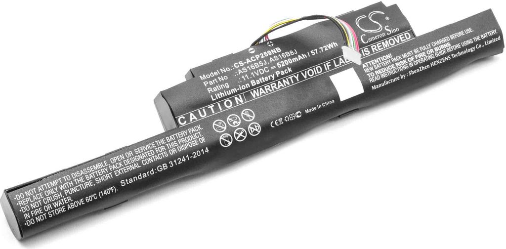 vhbw Akku kompatibel mit Acer Aspire F 15 F5-573G, E5-575G-75MD, E5-575G, E5-575G-5341, F15 F5-573G, E5-575G-53VG Notebook (5200 mAh, 11,1 V, Li-Ion)