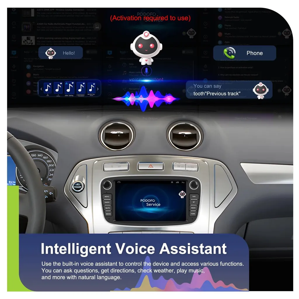 Poste Multimédia Android 13 pour Ford Focus 2012 avec CarPlay Sans Fil