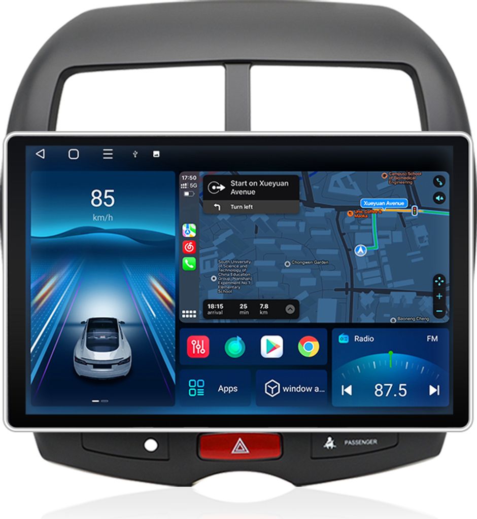 13.1 Zoll Andriod 15 Autoradio Carplay Andriod Auto Für Mitsubishi ASX 2010-2016 GPS Navi WIFI BT 4G FM DSP SWC RDS USB 8Kern 6+128GB