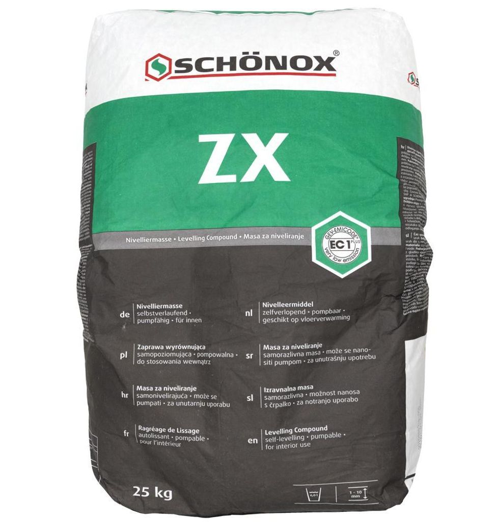 SCHÖNOX ZX Glätt- und Nivelliermasse 25 kg | Selbstverlaufende Ausgleichsmasse für Vinyl & Bodenbeläge