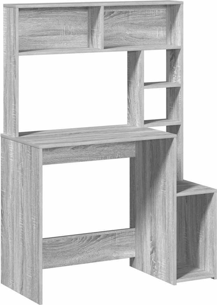 Schreibtisch mit Regal Grau Sonoma 100x45x140 cm Holzwerkstoff