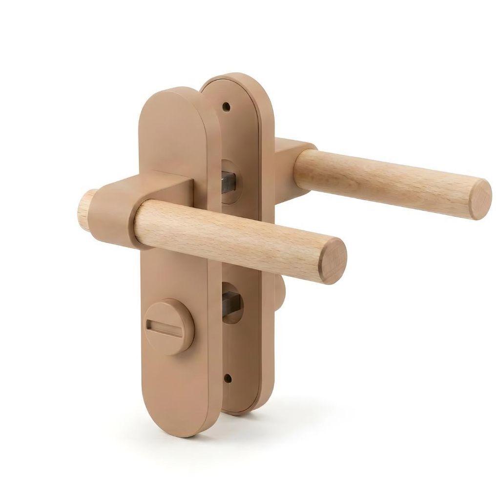 Türdrücker-Garnitur mit Langschild | Beige | Modernes Produktbild 