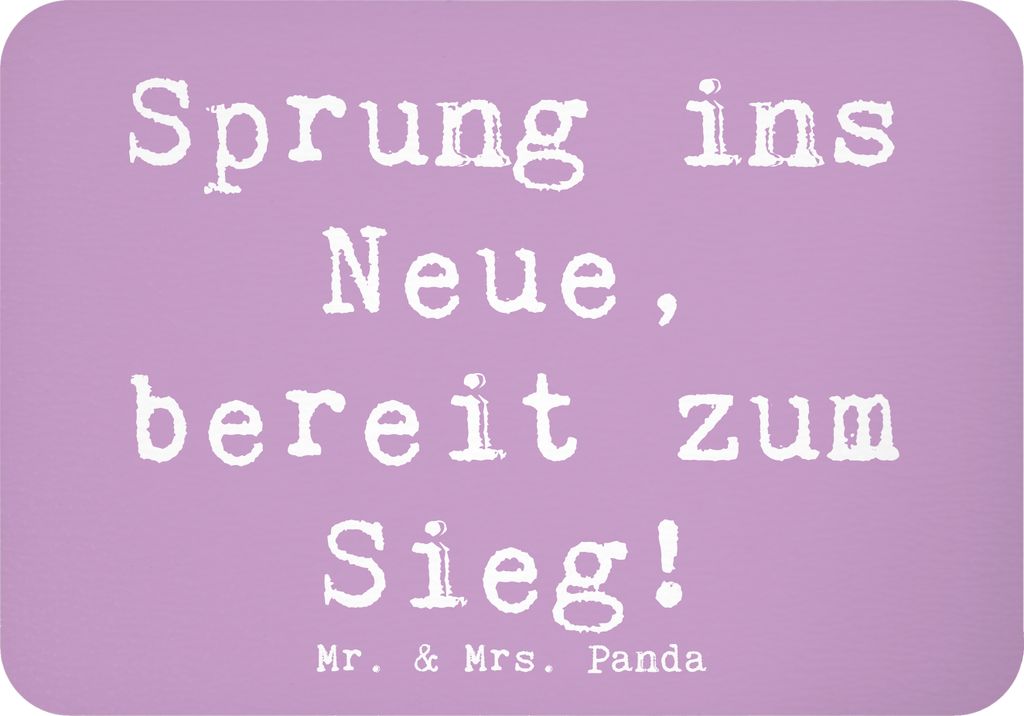 Mr. & Mrs. Panda magnet Spruch Sich in einer neuen Sportart versuchen - Lavendeltraum - Geschenk, küchenmagnet, sportliche Herausforderung, Motiva...