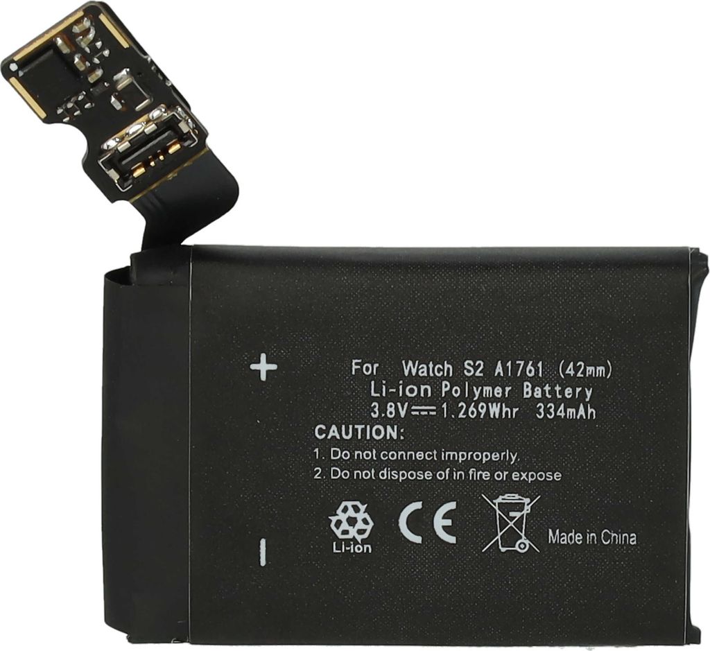 vhbw Akku Ersatz für Apple A1761 für Smartwatch Uhr Fitnessarmband (334 mAh, 3,8 V, Li-Polymer) + Werkzeug-Set