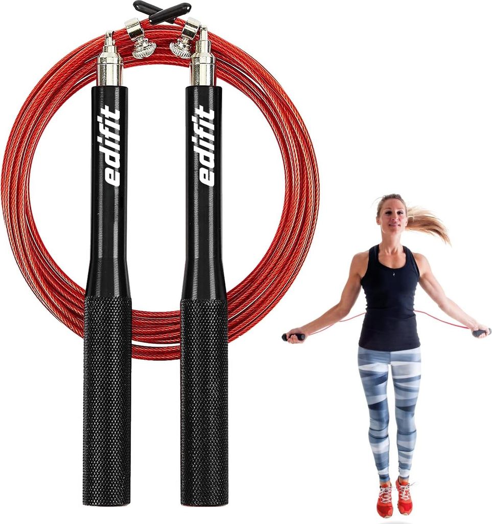 Springseil 3 m Griff 165 mm Verstellbar für Männer und Frauen Fitness Training Zuhause Boxen