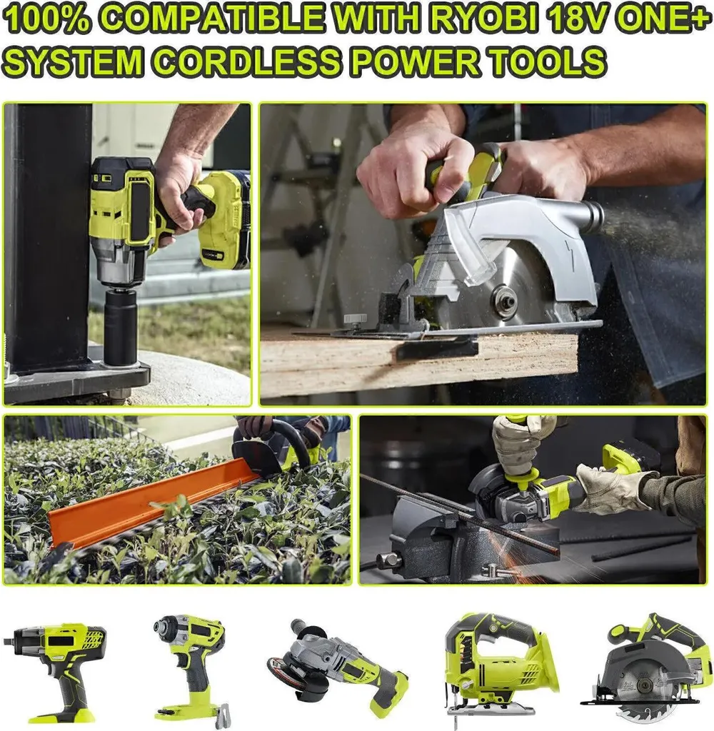 Batterie 18V pour Perceuse Ryobi One+ et Chargeur Rapide 5Ah Li-Ion