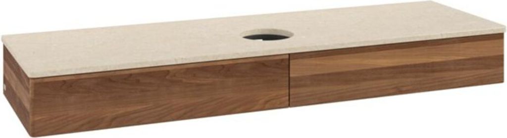 V&B Waschtischunterschrank ohne Frontstruktur, mit Beleuchtung Antao 160x50cm, WBP-farbe botti., warm walnut