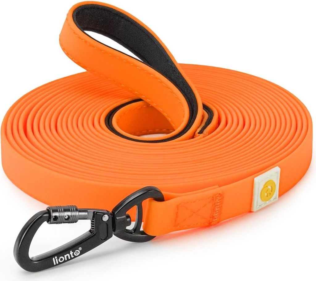 Wasserbeständige Hundenleine mit 360° Sicherheitskarabiner, 10 m, robustes Nylon, ideal für Hundetraining