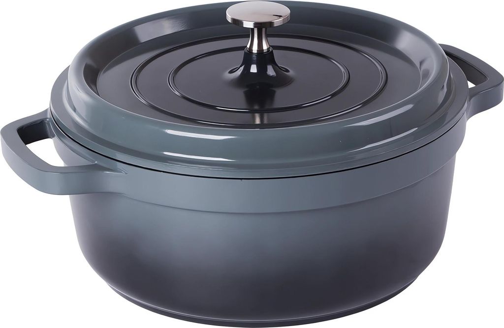 A studio shot of a Dutch oven.