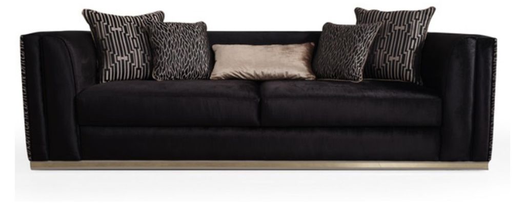 Dreisitzer Moderne Couch Schwarz Couchen Möbel Polster Neu Luxus Sofa Design Neu