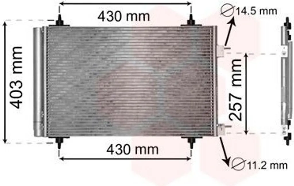 Van Wezel Condenseur de climatisation avec sécheur pour Citroën Berlingo