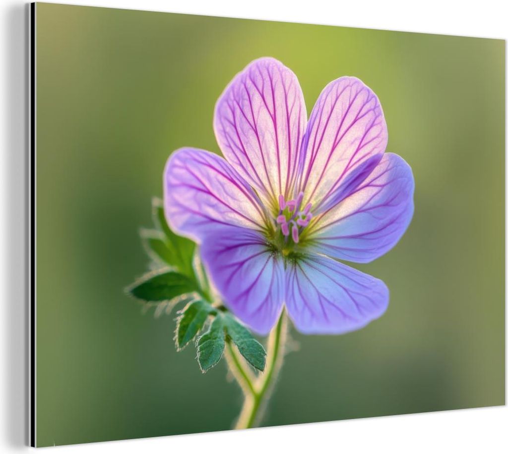 MuchoWow Wanddekoration Metall Metallbild Wandkunst 90x60 cm Blume - Nahaufnahme - Lila MuchoWow Aluminium Gemälde - Wandbilder