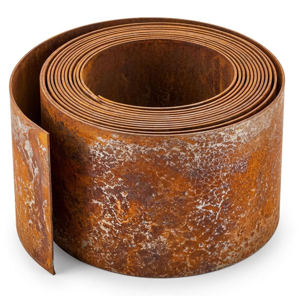 Rasenkante Cortenstahl  Rolle 10m x 15cm x 1mm – Produktbild 