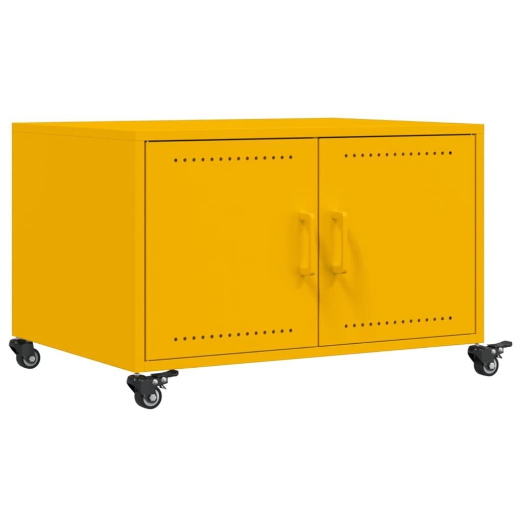 vidaXL Couchtisch Senfgelb 68x50x43,5 cm Kaltgewalzter Stahl
